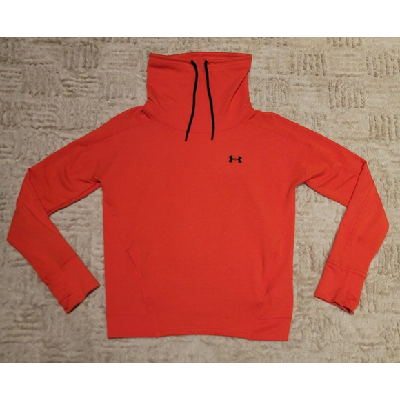Under Armour Featherweight Fleece Funnel Neck Sweatshirt Women Size Small S Red - Picture 1 of 8